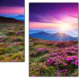 PnF Purple & Green 3 Pieces Wooden Floral and Botanical Wall Arts-27