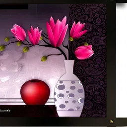 PnF Purple & White Wooden Floral and Botanical Wall Painting-image-37