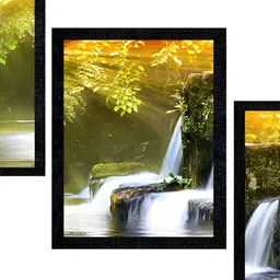 PnF Charcoal & Yellow 3 Piece Wooden Floral and Botanical Wall Art-image-45