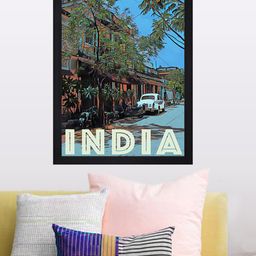 Gallery99 Blue & Green Pondicherry India Texture Paper Framed Wall Art-27