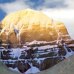 PnF Blue & Yellow Kailash Mansarovar Painting Wall Stickers-image-22