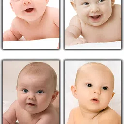 PnF Black & White 4 Pieces Paper Baby Photographs Wall Art-image-75