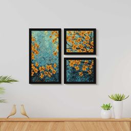 999Store 3 Piece Blue & Yellow Painting Wall Art-image-49