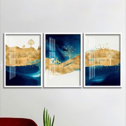 SAF Brown & Blue 3 Pieces Modern Art Painting Wall Arts-image-56