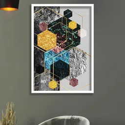 SAF Black & Grey Abstract Printed Framed Wall Art-18