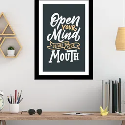WENS Black & White Laminated Inspirational Quotes with Frame-image-82