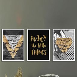 SAF White & Black 3 Pieces Motivational Quotes Painting Wall Arts-picture-14