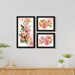 999Store Pink & Green 3 Pieces Floral Water Color Painting Wall Art-image-32