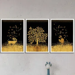 SAF 3-Pcs Black & Brown Nature Painting Wall Art-image-69
