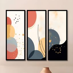 WENS Black & Blue 3 Pieces Other Painting Wall Art-image-92