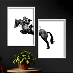 Aura White & Black 2 Piece Wood Floral and Botanical Wall Paintings-image-51