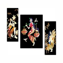 PnF Black & Red 3 Pieces Wooden Painting Wall Art-image-71