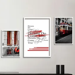 SAF White & Red 3 Pieces Framed Wall Art-22