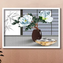 SAF Grey & White Modern Art Wall Painting-image-81