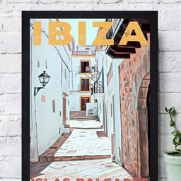 Gallery99 Blue & Black Ibiza Islas Baleares Framed Wall Art-image-49