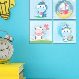WENS Kids Set Of 4 Cute Cartoon Printed Wall Art-16