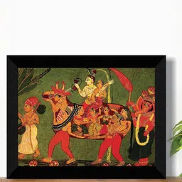 SAF Green & Red Lord Shiva Painting Wall Art-picture-47
