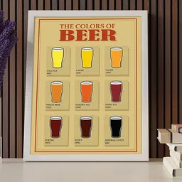 Art Street Beige Colors of Beer Printed Wall Art-image-74