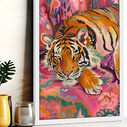 Art Street Pink & Brown 1 Piece Synthetic Wood Birds and Animals Wall Paintings-image-56