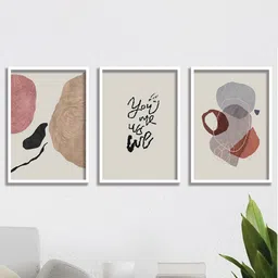 SAF White & Beige 3-Pieces Modern Art Printed Framed Wall Art-14