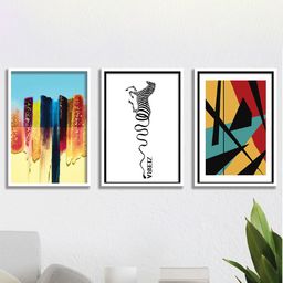 SAF Blue & Red 3 Pieces Modern Painting Wall Arts-image-100