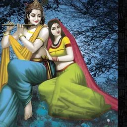 PnF Black & Blue Religious Wooden Wall Painting-image-38