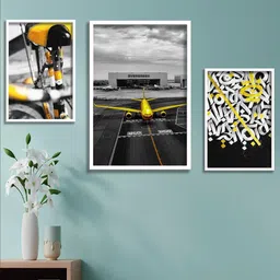 SAF Grey & Black 3 Pieces Framed Wall Art-image-22