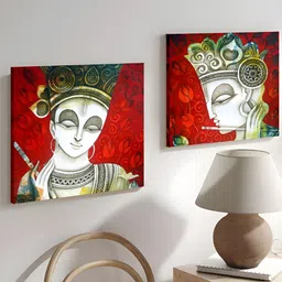 Art Street Red & White 2 Pieces Religious Canvas Wall Arts-36