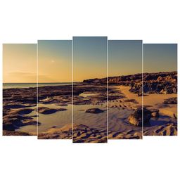 Inephos Brown And Blue 5 Pieces Printed Canvas Wall Art-picture-12