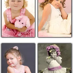 PnF White & Pink 4 Piece Baby Wall Poster Photograph-image-76