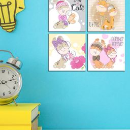 WENS Set of 4 Beige Cute Cartoon Wall Panels-image-46