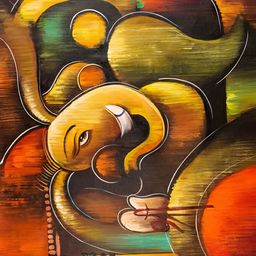 British Terminal Yellow and Green Lord Ganesha vighnaharta Religious Wall Sticker-23