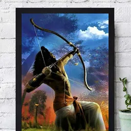 Gallery99 Blue & Black Parshuram Textured Paper Framed Wall Art-26