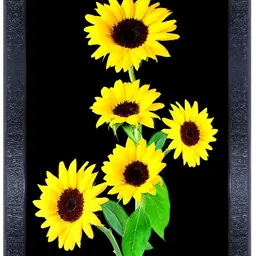 PnF Black & Yellow Wooden Floral and Botanical Painting Wall Art-picture-8