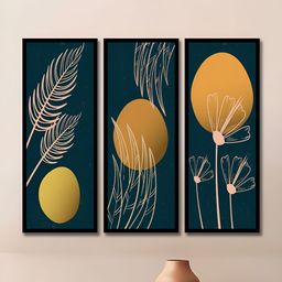 WENS Black & Beige 3 Pieces Other Painting Wall Art-image-98