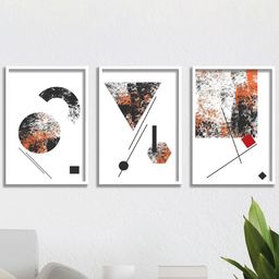 SAF White & Black 3 Pieces Modern Art Painted 300GSM Paper UV Coating Framed Wall Art-image-84