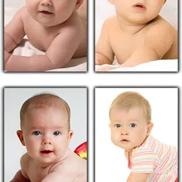 PnF White & Pink 4 Pieces Paper Baby Photographs Wall Art-image-72