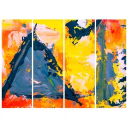 Inephos Yellow & Blue 1 Piece Canvas Abstract Wall Paintings-image-10