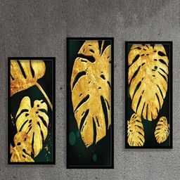 SAF Yellow & Green 3 Pieces Motivational Quotes Painting Wall Art-image-95