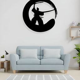 ARTROOMS Black Samurai Warrior Printed Metal Wall Decor-picture-15