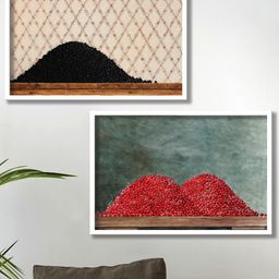 SAF Beige & Red 2 Pieces Framed Painting Wall Art-image-33