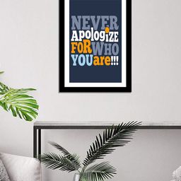 WENS Black & Blue Laminated Inspirational Quotes Printed Framed Wall Art-image-61