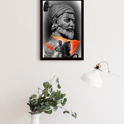 Gallery99 Grey & Black chhatrapati Shivaji Framed Painting Wall Art-image-64