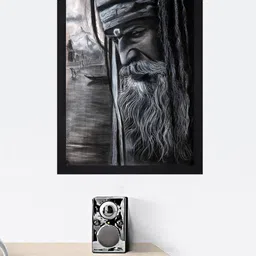 Gallery99 Grey Sadhu Tapasya Printed Framed Wall Art-image-9