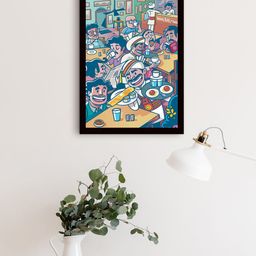Gallery99 Blue & Brown Coffee House Painting Wall Art-image-90