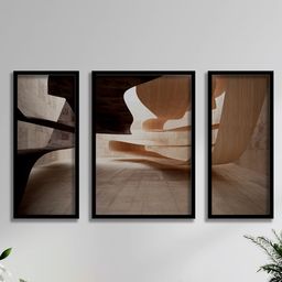 SAF Brown & Black 3 Pieces Aesthetic Painted Wall Art-image-22