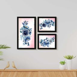 999Store 3 Piece Pink & Blue Painting Wall Art-image-54