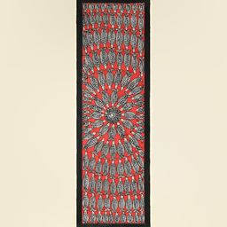 ARTDARSHAN Black & Red Madhubani Fish Mandala Painting Wall Art-image-41