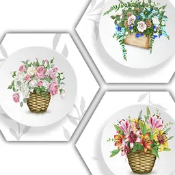 PnF White & Brown 3 Piece Wooden Floral Wall Decals-picture-13