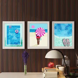 Art Street Blue & Beige 3 Pieces Pop Art Wall Arts-image-79